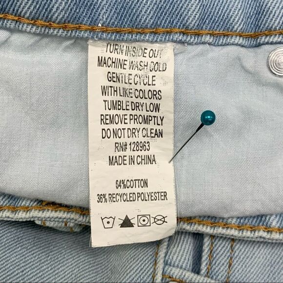 Indigo Rein Recycled Super High Rise Distressed Denim Bermuda Shorts, Size 3/25 - Picture 5 of 12